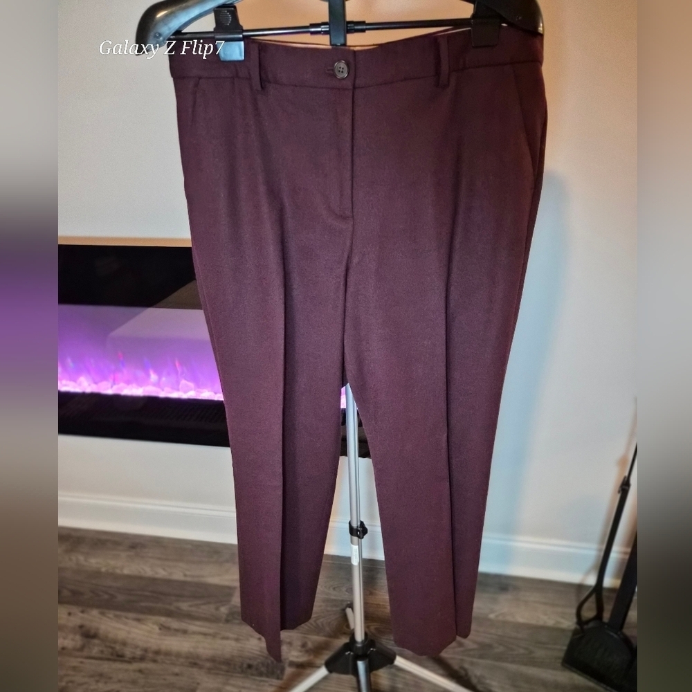 ​Talbots Petites Windsor Straight Leg Pants - Deep Burgundy Plum - Size 14P